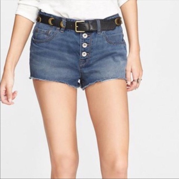 Free People Haynes Wash Button Fly Denim Shorts NWT - Picture 1 of 11